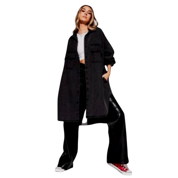 MASSIMO DUTTI Oversized Handmade Wool Winter Luxury Coat Black EUC Size Medium - Picture 7 of 8